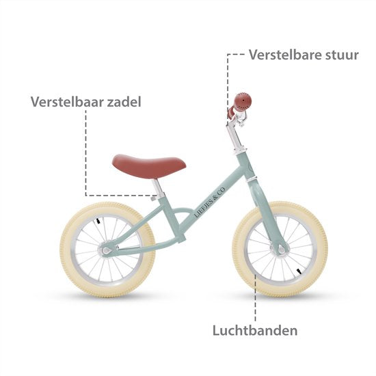 Liefjes & Co Loopfiets - 12 Inch - Pastelblauw - 2-4 jaar