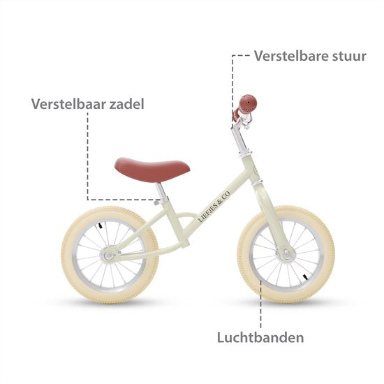 Liefjes & Co Loopfiets - 12 Inch - Vanille Beige - 2-4 jaar