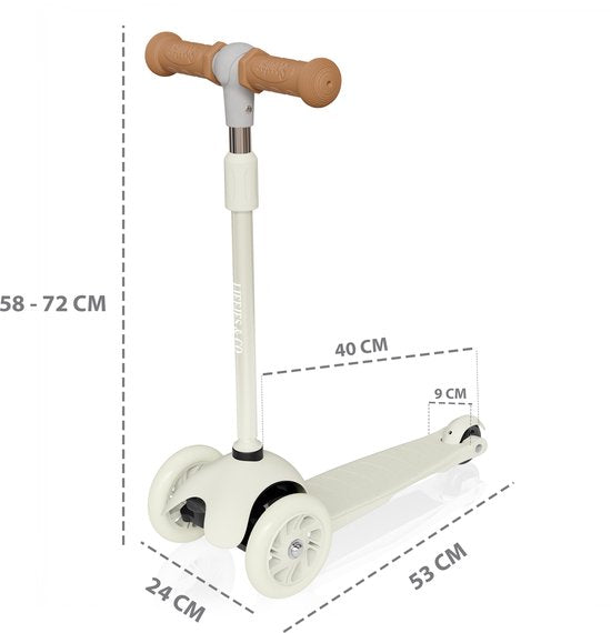 Liefjes & Co Kinderstep – 3-wielen Step - Met Lichtgevende Wielen – 2-6 jaar – Vanille Beige