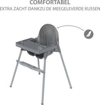 Liefjes & Co Kinderstoel - Eetstoel Baby – Inclusief Kussen – Verstelbare Baby Eetstoel – 2 in 1 & Peuterstoel – Grijs
