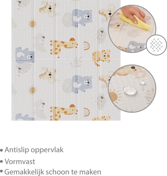 Liefjes & Co Speelmat Baby - Speelkleed Baby 180x200x1,5 cm – XPE Foam Speelkleed – Dubbelzijdige - Opvouwbaar