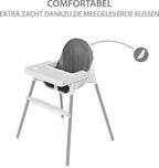 Liefjes & Co Kinderstoel - Eetstoel Baby – Inclusief Kussen – Verstelbare Baby Eetstoel – 2 in 1 & Peuterstoel – Wit