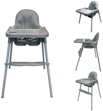 Liefjes & Co Kinderstoel - Eetstoel Baby – Inclusief Kussen – Verstelbare Baby Eetstoel – 2 in 1 & Peuterstoel – Grijs