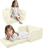 Canapé 2 en 1 Teddy Liefjes & Co - Fauteuils pour enfants - Chaise enfant - Canapé pour enfant - Blanc