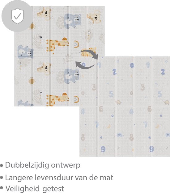 Liefjes & Co Speelmat Baby - Speelkleed Baby 180x200x1,5 cm – XPE Foam Speelkleed – Dubbelzijdige - Opvouwbaar