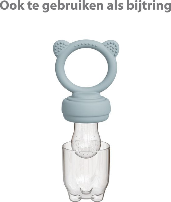 Liefjes & Co Fruitspeen & IJsblokjesvorm - Baby Speen met Bijtring - BPA-vrij Siliconen - 3 Speenmaten S/M/L - Pastelblauw