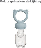 Liefjes & Co Fruitspeen & IJsblokjesvorm - Baby Speen met Bijtring - BPA-vrij Siliconen - 3 Speenmaten S/M/L - Pastelblauw