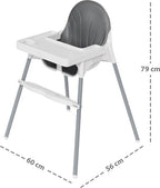 Liefjes & Co Kinderstoel - Eetstoel Baby – Inclusief Kussen – Verstelbare Baby Eetstoel – 2 in 1 & Peuterstoel – Wit
