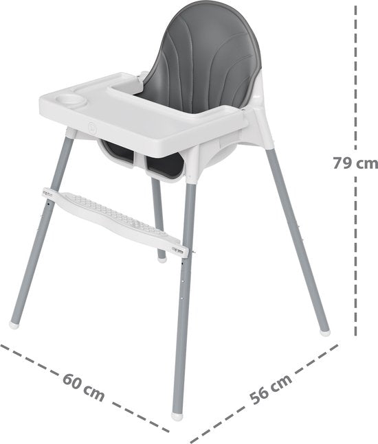 Liefjes & Co Kinderstoel - Eetstoel Baby – Inclusief Kussen – Verstelbare Baby Eetstoel – 2 in 1 & Peuterstoel – Wit