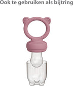 Liefjes & Co Fruitspeen & IJsblokjesvorm - Baby Speen met Bijtring - BPA-vrij Siliconen - 3 Speenmaten S/M/L - Pastelroze