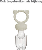 Liefjes & Co Fruitspeen & IJsblokjesvorm - Baby Speen met Bijtring - BPA-vrij Siliconen - 3 Speenmaten S/M/L - Beige