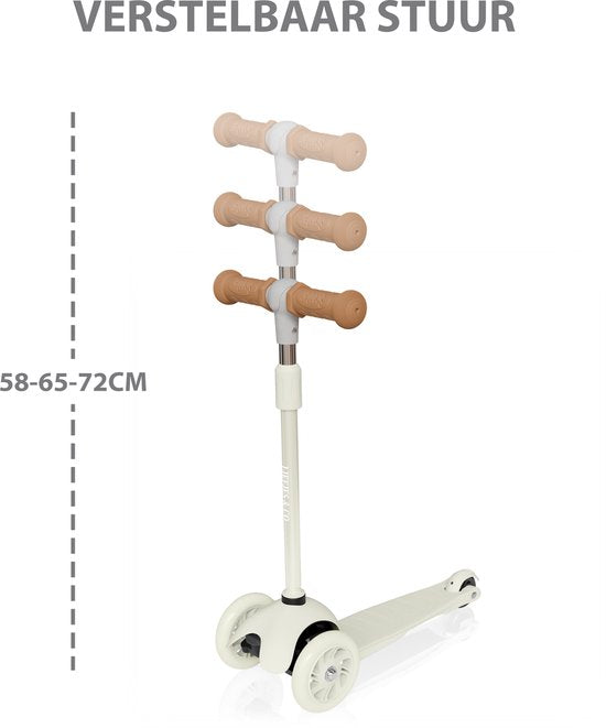 Liefjes & Co Kinderstep – 3-wielen Step - Met Lichtgevende Wielen – 2-6 jaar – Vanille Beige