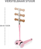 Liefjes & Co Kinderstep – 3-wielen Step - Met Lichtgevende Wielen – 2-6 jaar – Pastelroze