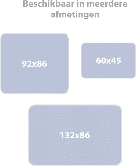 Liefjes & Co - Matrasbeschermer - Wasbare Onderleggers - Anti Slip - Bedbeschermer - Matrasonderlegger - Blauw 92x86CM