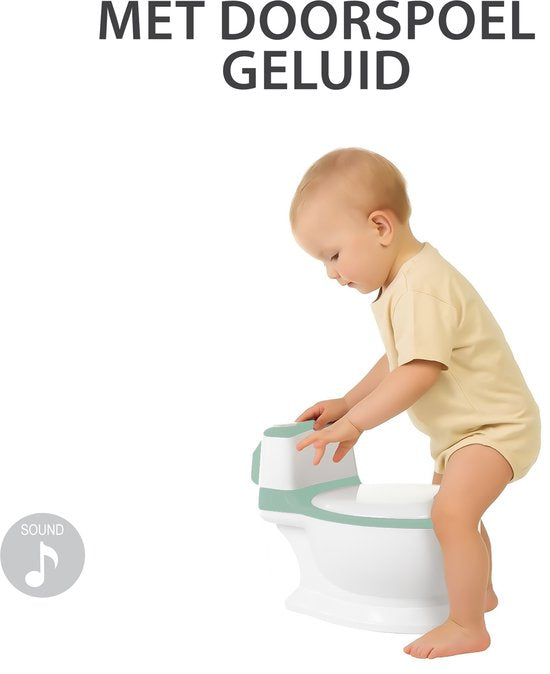 Liefjes & Co Plaspotje - Wc-trainer - Kinder toilet met doorspoel geluid Salliegroen