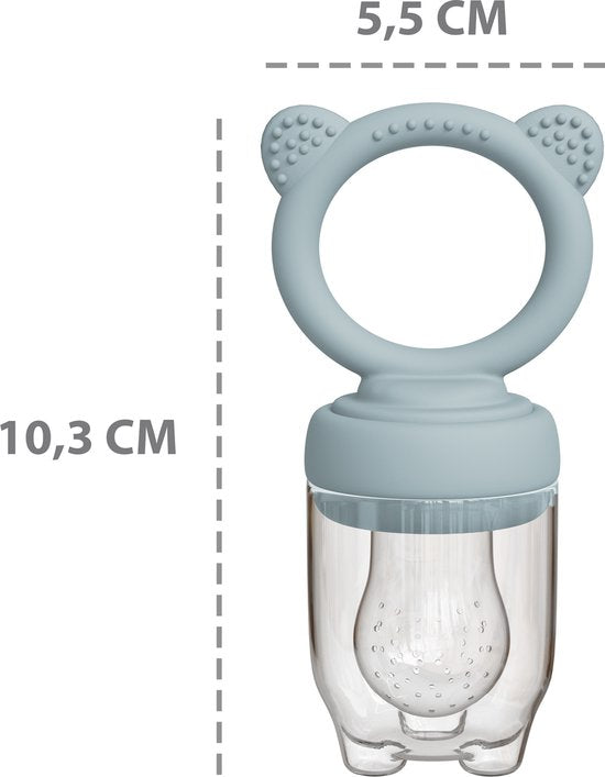 Liefjes & Co Fruitspeen & IJsblokjesvorm - Baby Speen met Bijtring - BPA-vrij Siliconen - 3 Speenmaten S/M/L - Pastelblauw