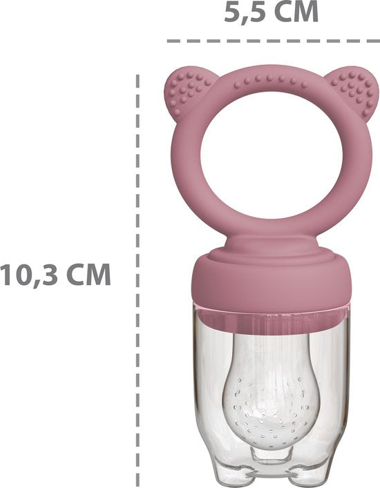 Liefjes & Co Fruitspeen & IJsblokjesvorm - Baby Speen met Bijtring - BPA-vrij Siliconen - 3 Speenmaten S/M/L - Pastelroze