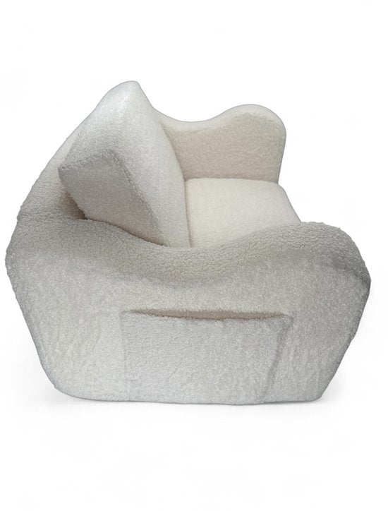 Liefjes & Co Teddy 2 in 1 Sofa - Kinderfauteuils - Kinderstoel - Kindersofa - Wit
