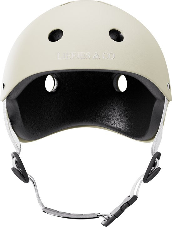 Liefjes & Co – Fietshelm Kind - Kinderhelm - Vanille Beige Maat S (48–56 cm) – Verstelbaar – Ventilerend – Met Kinbescherming