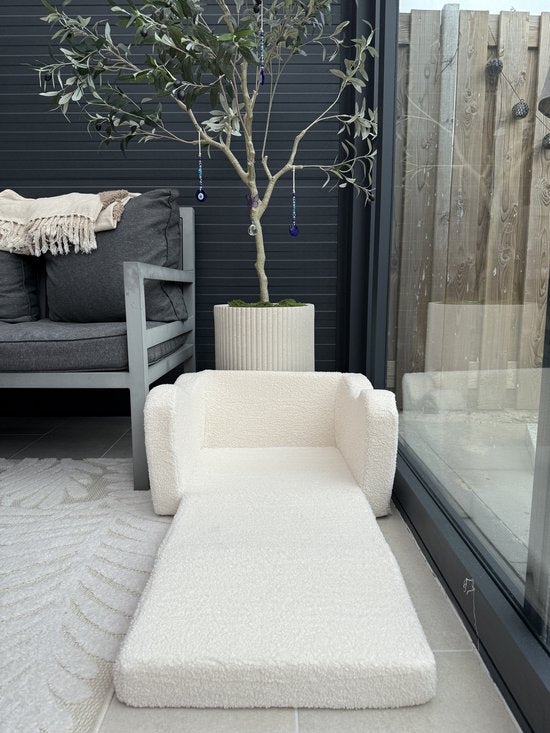 Liefjes & Co Teddy 2 in 1 Sofa - Kinderfauteuils - Kinderstoel - Kindersofa - Wit