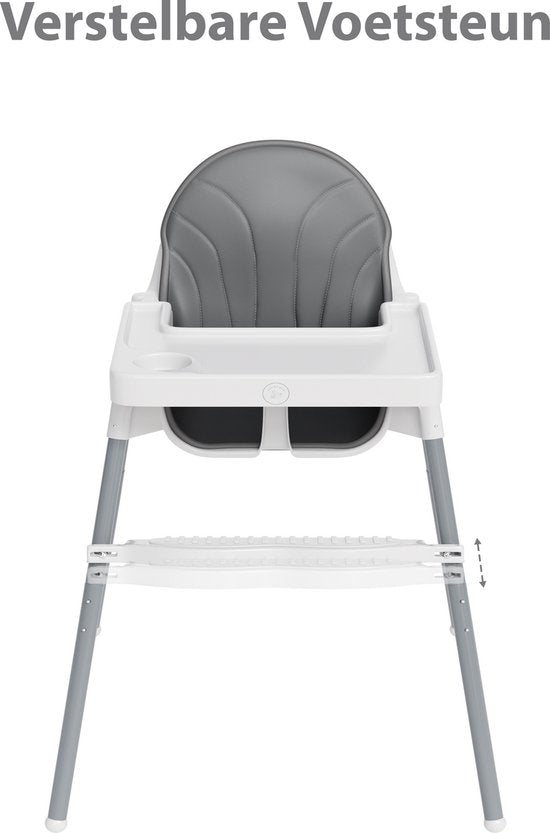 Liefjes & Co Kinderstoel - Eetstoel Baby – Inclusief Kussen – Verstelbare Baby Eetstoel – 2 in 1 & Peuterstoel – Wit