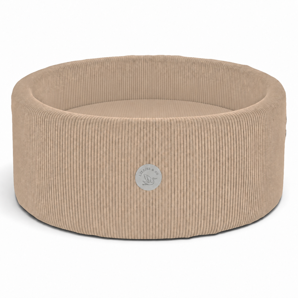 Liefjes & Co Corduroy Beige Ballenbak Met 200 Ballen – Baby & Kinder Ballenbad – Zacht Foam – Speelgoed