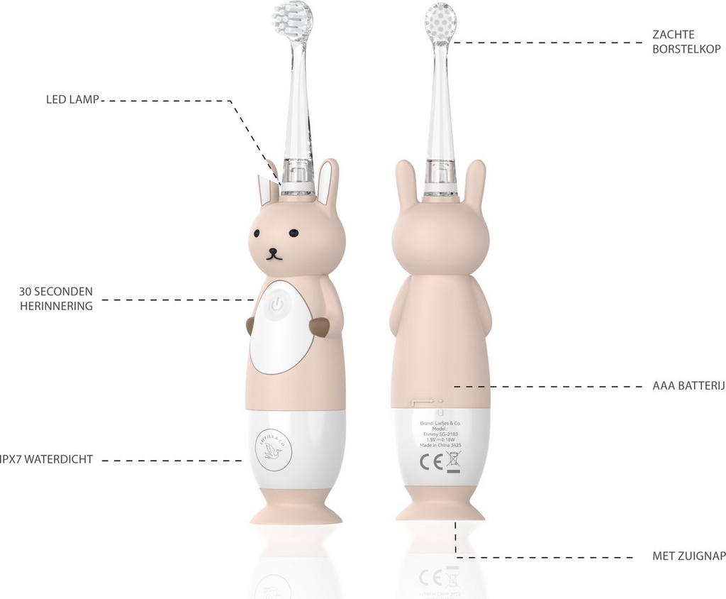 Liefjes & Co Trimmy – Sonic Electric Toothbrush Child & Baby 0-4 Years – With Timer