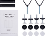 Liefjes & Co Childlock Stair Gate Without Drilling - 75 to 95 cm - Safety Gates - Child Gate - Clamp Mounting - Black - With Double Lock