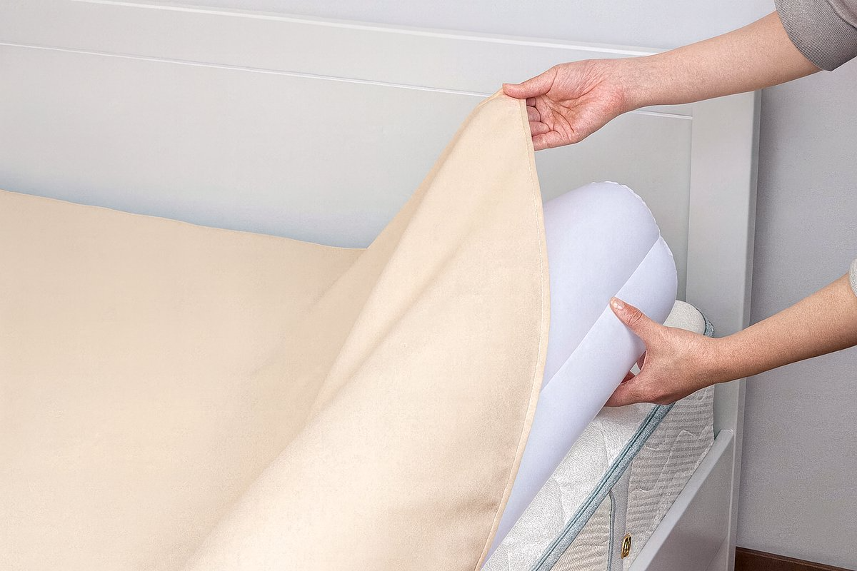 Liefjes & Co Bed Rail – Inflatable Bed Rail with Flap – 120 cm – for Baby, Toddler & Child –