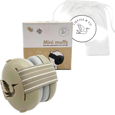 Liefjes & Co Baby - Verstelbare gehoorbescherming voor baby's en kinderen - 23 dB - Beige