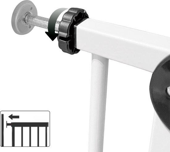 Liefjes & Co Stair Gate Without Drilling - 83 to 90cm - Safety Gates - Child Gate - Clamp Mounting - White