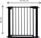 Liefjes & Co Childlock Stair Gate Without Drilling - 75 to 95 cm - Safety Gates - Child Gate - Clamp Mounting - Black - With Double Lock