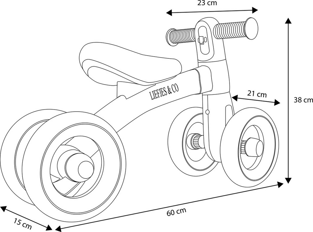 Liefjes & Co Balance Bike / Tricycle from 1 Year Baby Pink