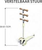 Liefjes & Co Children's Scooter - 3-Wheel Scooter - With Light-Up Wheels - 2-6 Years - Vanilla Beige