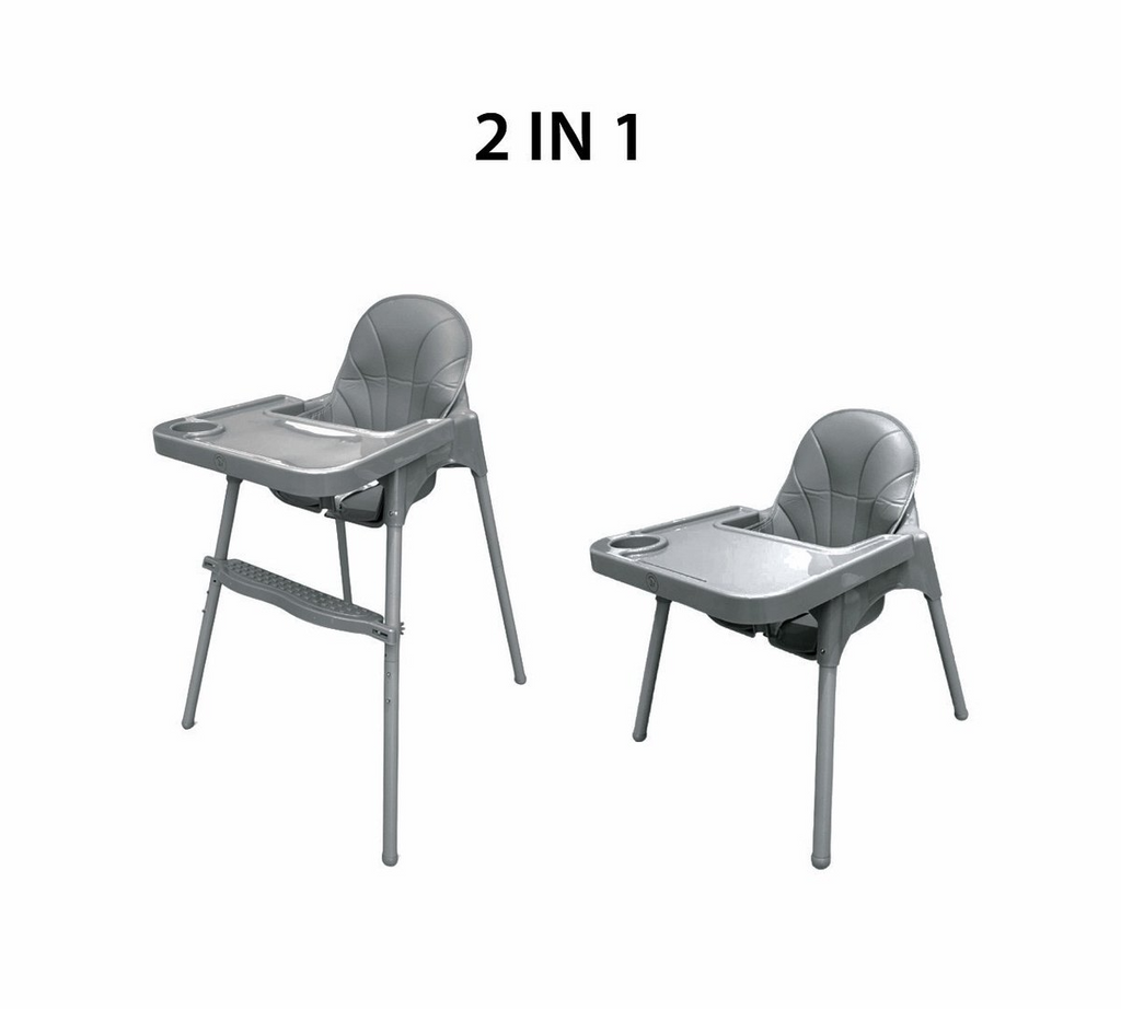 Liefjes & Co High Chair - Baby High Chair - Including Cushion - Adjustable Baby High Chair - 2 in 1 & Toddler Chair - Gray