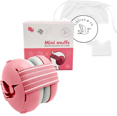 Liefjes & Co Baby - Verstelbare gehoorbescherming voor baby's - Peuters - Kinderen - 23 dB - Roze