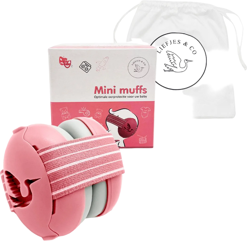 Liefjes & Co Baby - Verstelbare gehoorbescherming voor baby's - Peuters - Kinderen - 23 dB - Roze