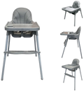 Liefjes & Co High Chair - Baby High Chair - Including Cushion - Adjustable Baby High Chair - 2 in 1 & Toddler Chair - Gray