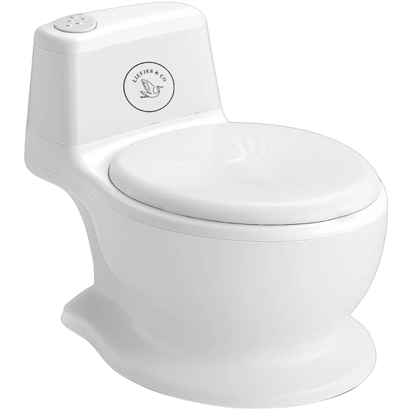 Liefjes & Co Plaspotje - Wc-trainer - Kinder toilet met doorspoel geluid Wit