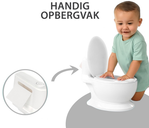 Liefjes & Co Plaspotje - Wc-trainer - Kinder toilet met doorspoel geluid Wit