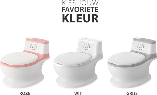 Liefjes & Co Plaspotje - Wc-trainer - Kinder toilet met doorspoel geluid Wit